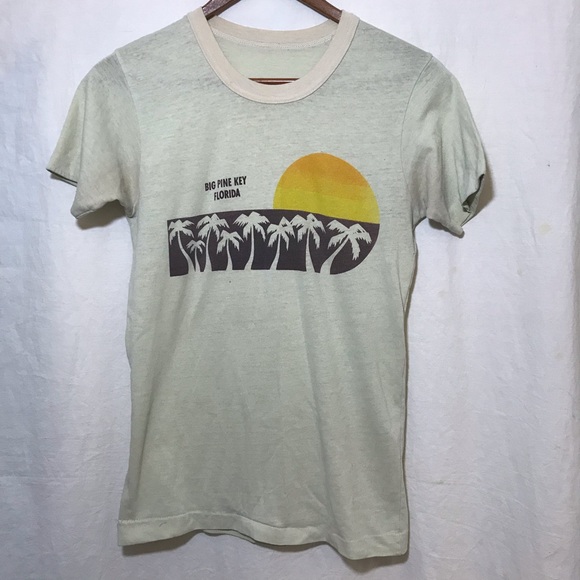 Tops - Big Pine Key Tan Florida Vintage Palm Tree T-Shirt